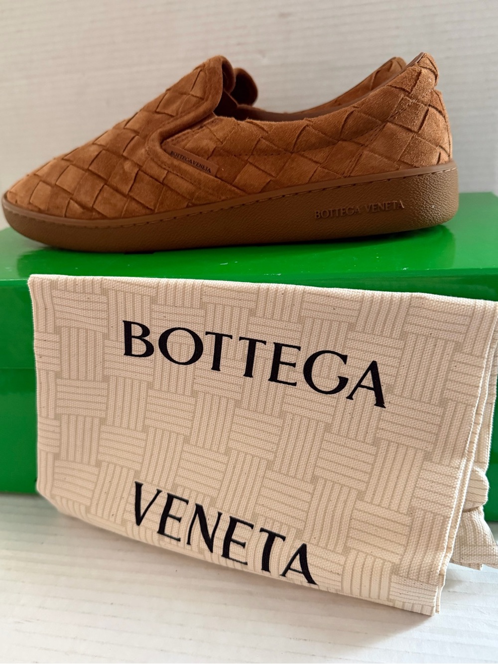 Bottega Veneta Sawyer Intrecciato suede slip-on sneakers Size EU 40